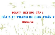 Bài 2.19 trang 38 SGK Toán 7 tập 1 Kết nối tri thức